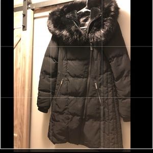 Long black winter jacket from EverNew .